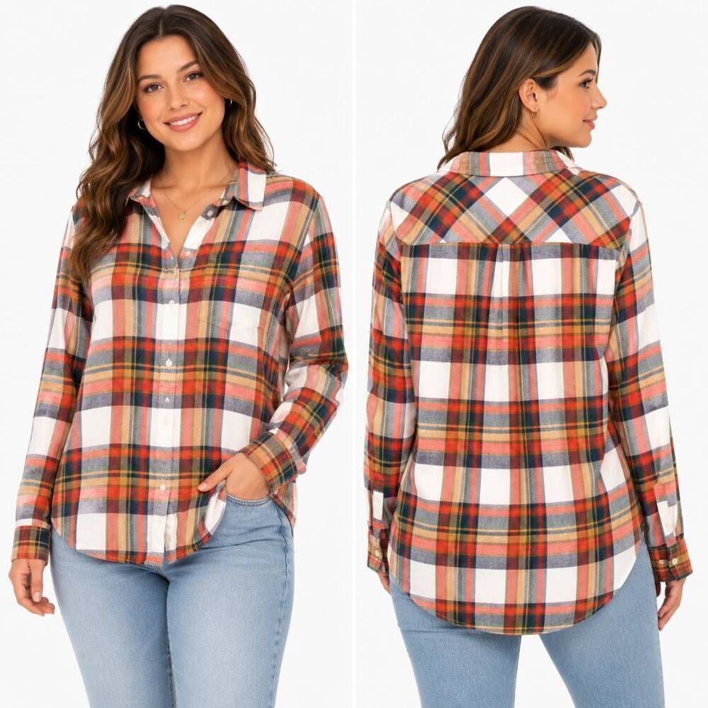 J.Crew Plaid Button Front Shirt Women’s Small